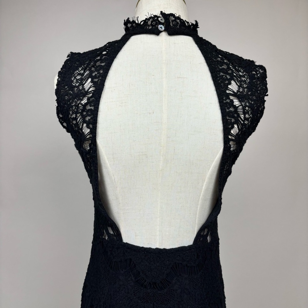 Free People Daydream Lace Slip Dress Mini Open Back Sleeveless Black S - Picture 9 of 12